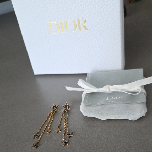 Dior Gold Tone Starburst Earrings LIKE NEW!! - Picture 1 of 5